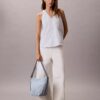 Allover Emblem Logo Denim Bucket Bag