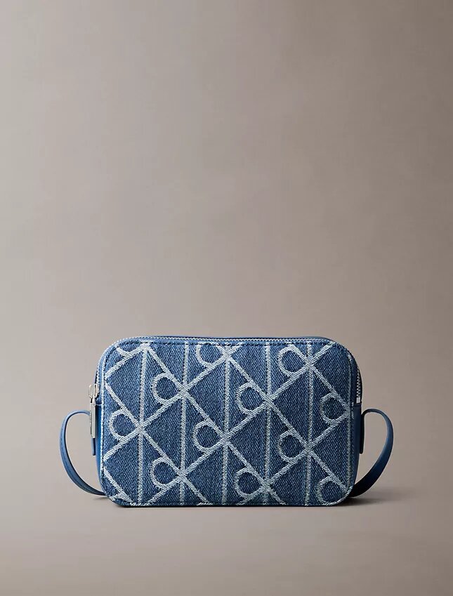 Allover Emblem Logo Denim Camera Bag Allover Emblem Logo Denim Camera Bag