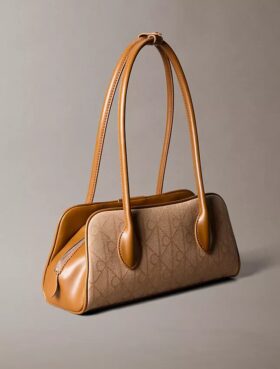 Allover Emblem Logo Jacquard Shoulder Bag