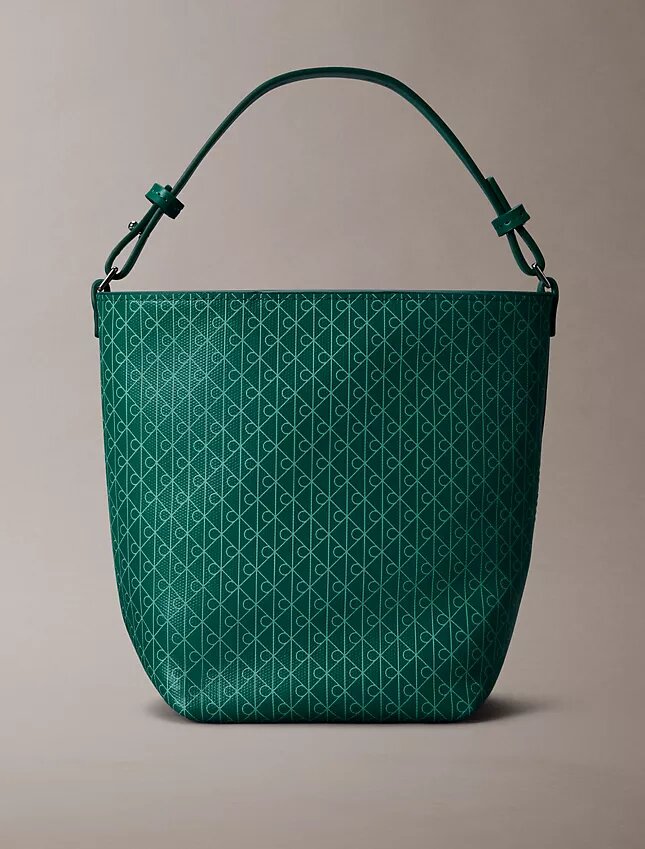Allover Emblem Logo Small Bucket Bag with Pouch Allover Emblem Logo Small Bucket Bag with Pouch
