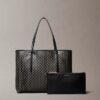 Allover Emblem Logo Small Tote Bag with Pouch