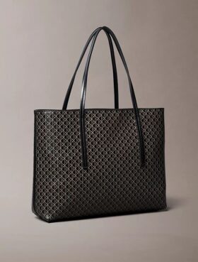 Allover Emblem Logo Small Tote Bag with Pouch