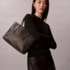 Allover Emblem Logo Small Tote Bag with Pouch