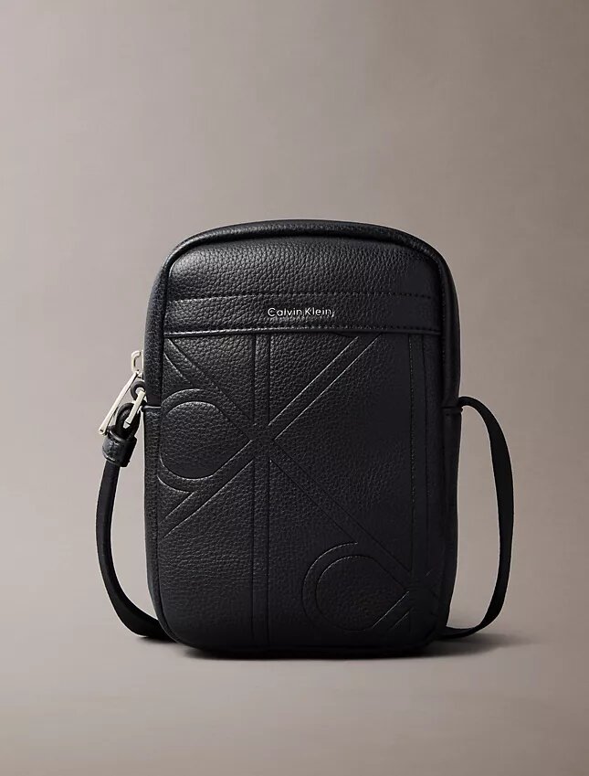 Allover Embossed Emblem Logo Slim Reporter Bag Allover Embossed Emblem Logo Slim Reporter Bag