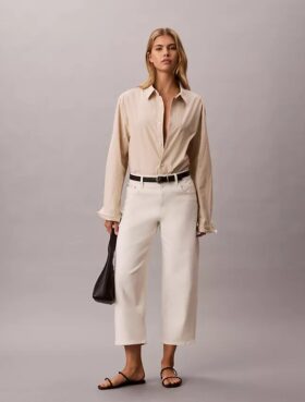 Barrel Leg Cropped Pants