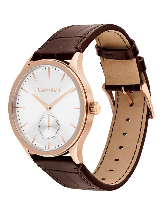 Brushed Dial Leather Strap Watch Brushed Dial Leather Strap Watch