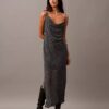 Chiffon Printed Asymmetrical Maxi Dress