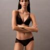 Ck Black Floral Lace Plunge Bra