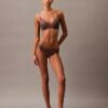 Ck Black Floral Lace Push up Plunge Bra