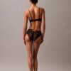 Ck Black Floral Lace Push up Plunge Bra