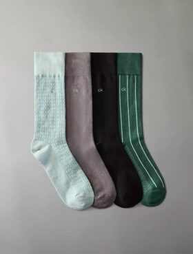 Combed Cotton Crew 4-Pack Dress Socks