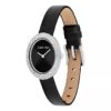 Contoured Bezel Oval Dial Leather Strap Watch