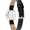 Contoured Bezel Oval Dial Leather Strap Watch