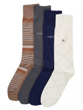 Cotton Blend 4-Pack Dress Socks