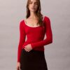 Cotton Blend Classic Scoopneck Sweater