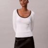 Cotton Blend Classic Scoopneck Sweater