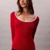 Cotton Blend Classic Scoopneck Sweater