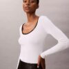 Cotton Blend Classic Scoopneck Sweater