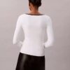 Cotton Blend Classic Scoopneck Sweater
