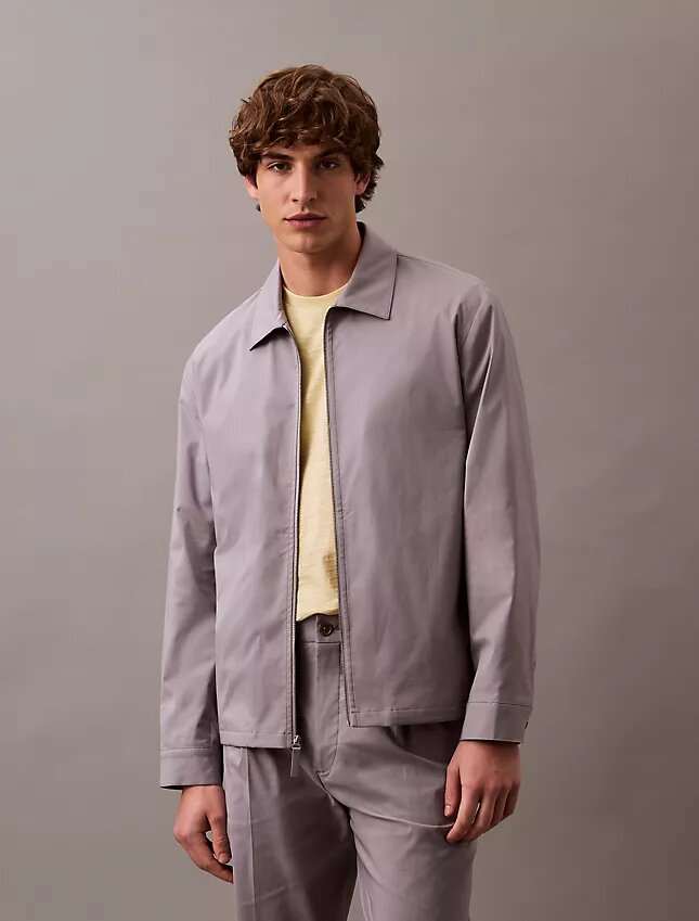 Cotton Blend Classic Zip Shirt Jacket Cotton Blend Classic Zip Shirt Jacket