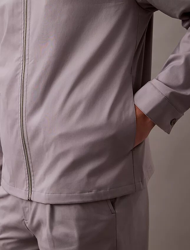 Cotton Blend Classic Zip Shirt Jacket Cotton Blend Classic Zip Shirt Jacket