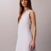 Cotton Blend V-Neck Mini Dress
