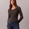 Cotton Contour Rib U-Neck Tee Cotton Contour Rib U-Neck Tee