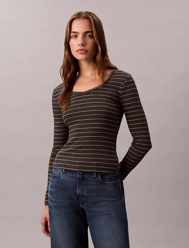Cotton Contour Rib U-Neck Tee Cotton Contour Rib U-Neck Tee