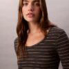 Cotton Contour Rib U-Neck Tee Cotton Contour Rib U-Neck Tee
