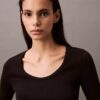 Cotton Contour Rib U-Neck Tee