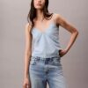 Cotton Linen Blend Denim Tank Top Cotton Linen Blend Denim Tank Top