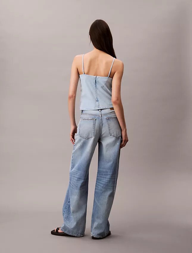 Cotton Linen Blend Denim Tank Top Cotton Linen Blend Denim Tank Top