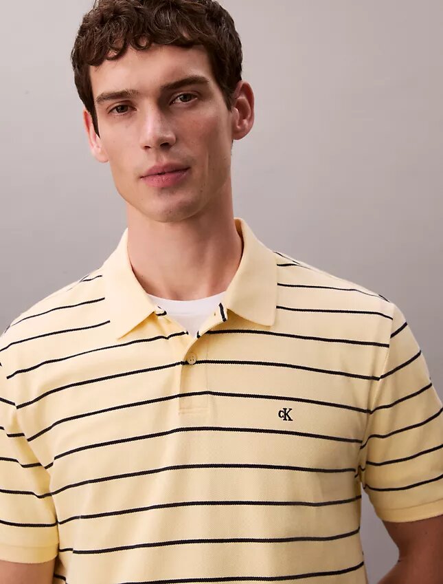 Cotton Pique Stripe Classic Polo Shirt Cotton Pique Stripe Classic Polo Shirt