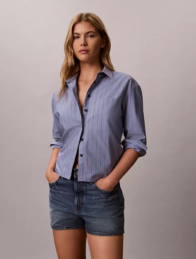 Cotton Poplin Boxy Button-Down Shirt Cotton Poplin Boxy Button-Down Shirt