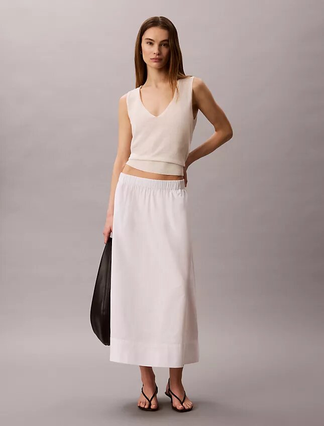 Cotton Poplin Midi Skirt Cotton Poplin Midi Skirt