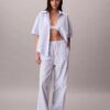 Cotton Poplin Relaxed Short Sleeve Sleep Shirt