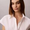 Cotton Poplin Short Sleeve Button-Down Shirt