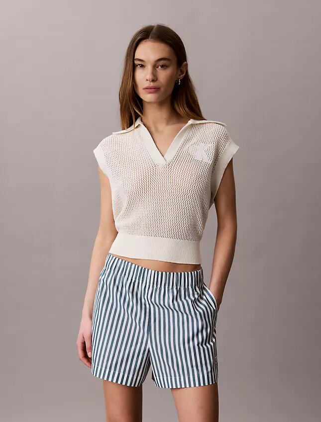 Cotton Poplin Stripe Shorts Cotton Poplin Stripe Shorts