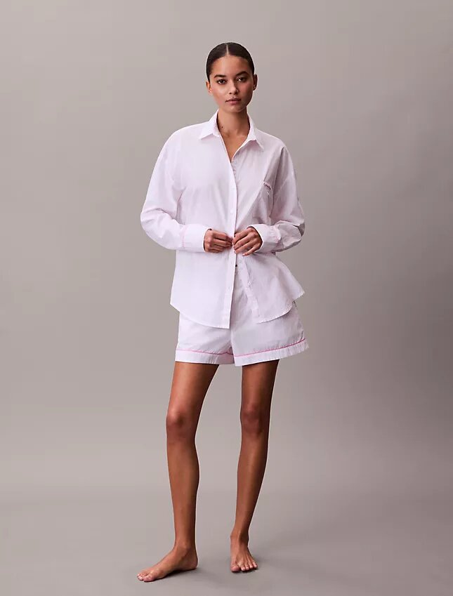 Cotton Poplin V-Day Sleep Shirt Cotton Poplin V-Day Sleep Shirt