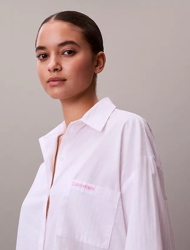 Cotton Poplin V-Day Sleep Shirt Cotton Poplin V-Day Sleep Shirt