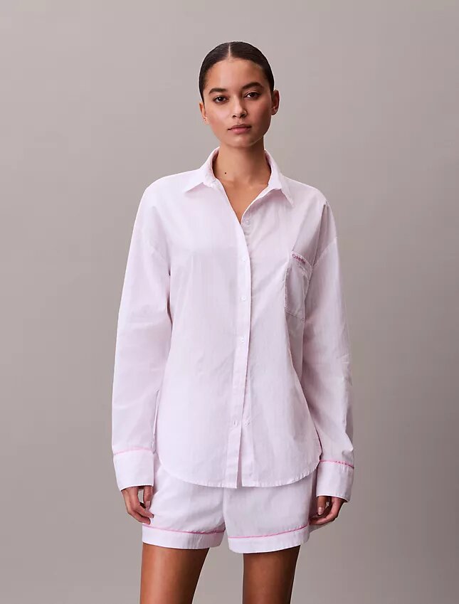 Cotton Poplin V-Day Sleep Shirt Cotton Poplin V-Day Sleep Shirt
