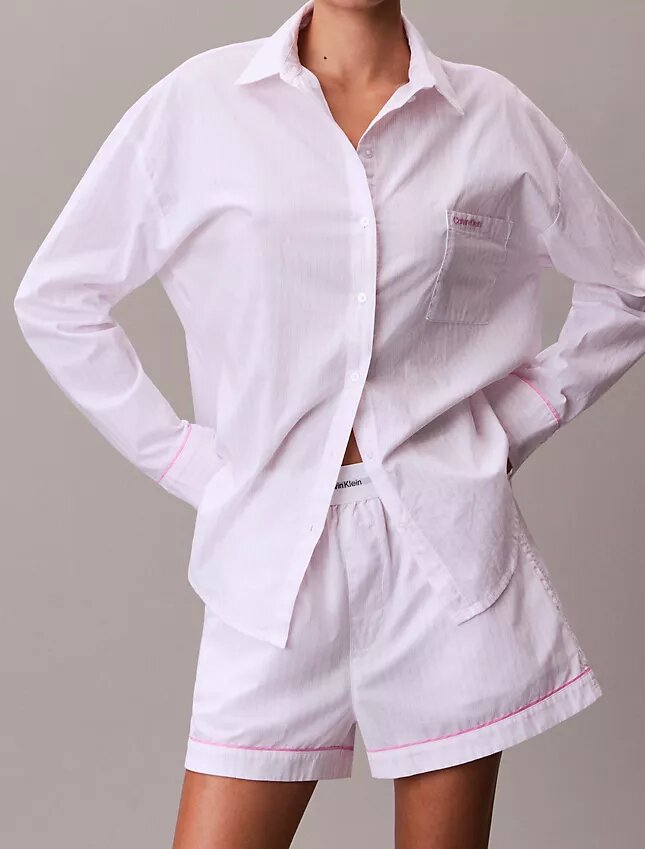 Cotton Poplin V-Day Sleep Shirt Cotton Poplin V-Day Sleep Shirt