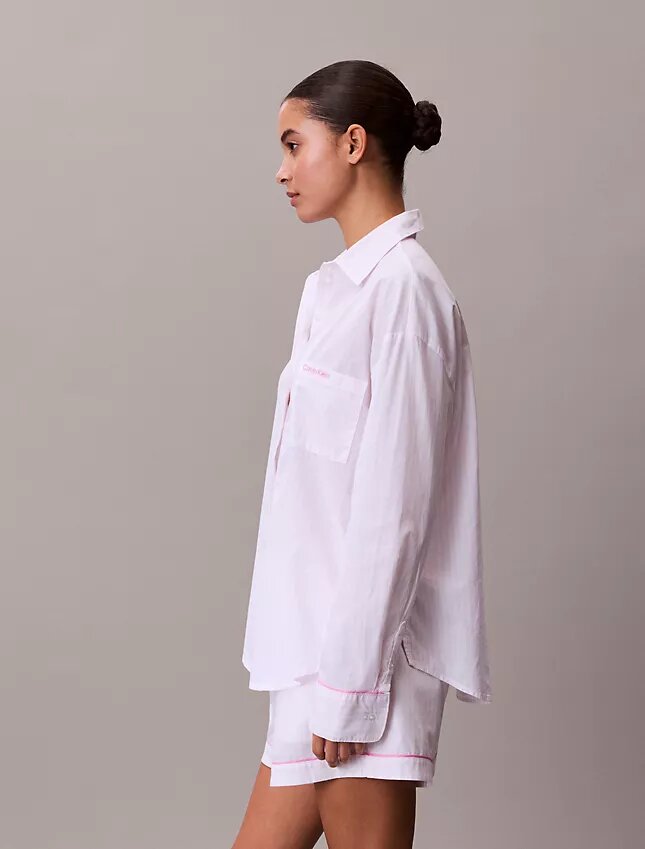 Cotton Poplin V-Day Sleep Shirt Cotton Poplin V-Day Sleep Shirt