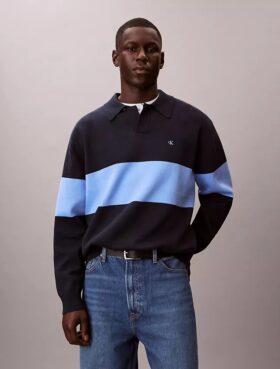Cotton Relaxed Polo Sweater