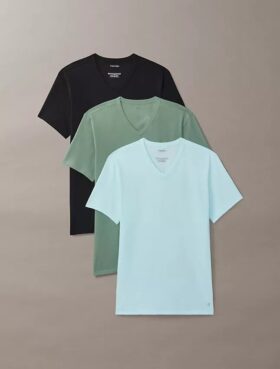 Cotton Stretch Blend 3-Pack Slim Fit V-Neck T-Shirt