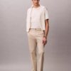 Cotton Stretch Straight Trousers