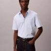 Cotton Stretch Stripe Short Sleeve Button-Down Shirt