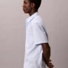 Cotton Stretch Stripe Short Sleeve Button-Down Shirt