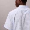 Cotton Stretch Stripe Short Sleeve Button-Down Shirt