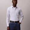Cotton Stretch Stripe Slim Button-Down Shirt
